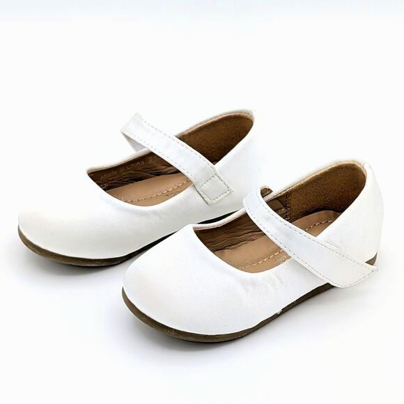 Merence Mary Jane Shoes EU 21 Toddler White Satin Flower Girl Ballet Dress Shoes - Picture 4 of 9